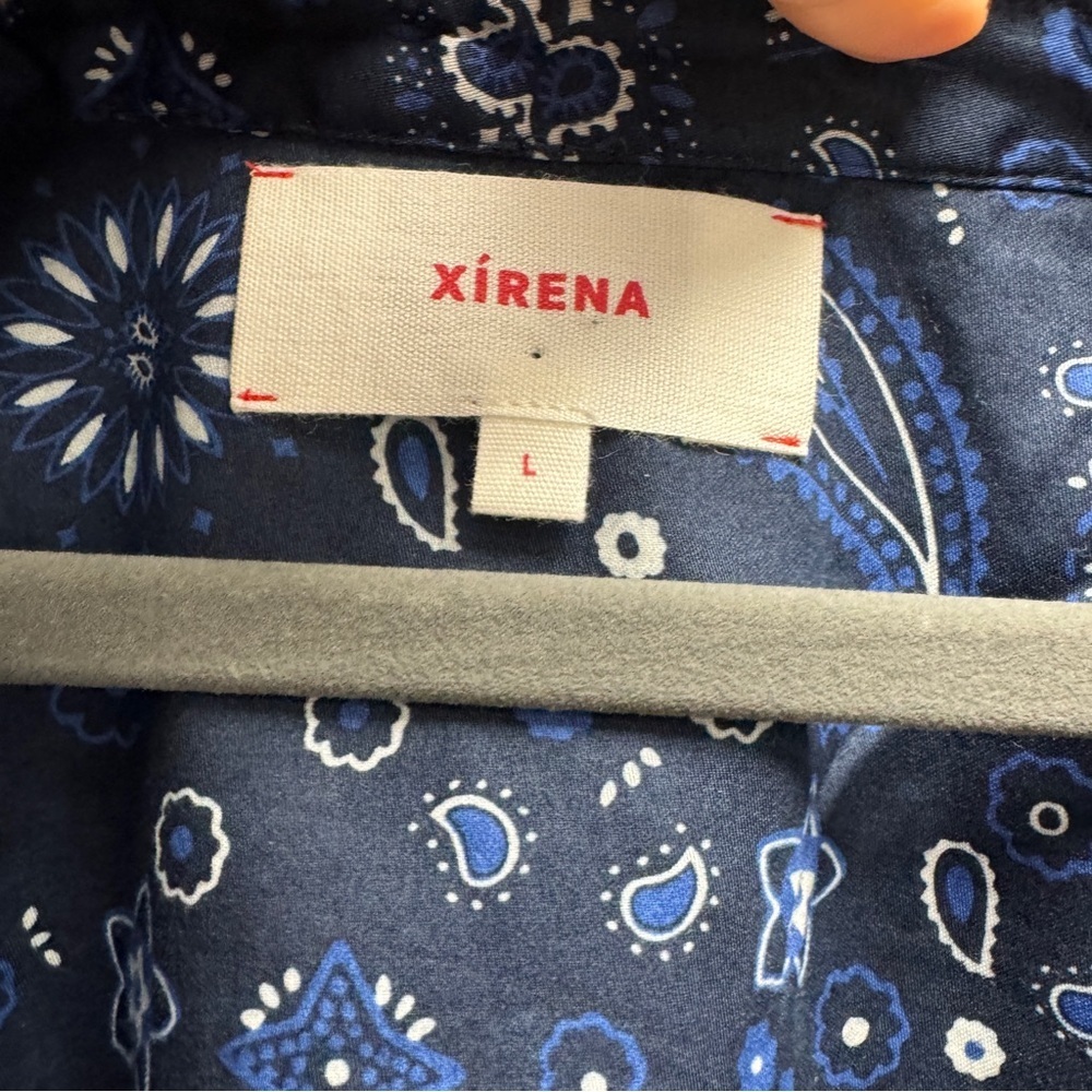 Xirena Blue Paisley Elbow Length Blouse Top - Picture 7 of 10